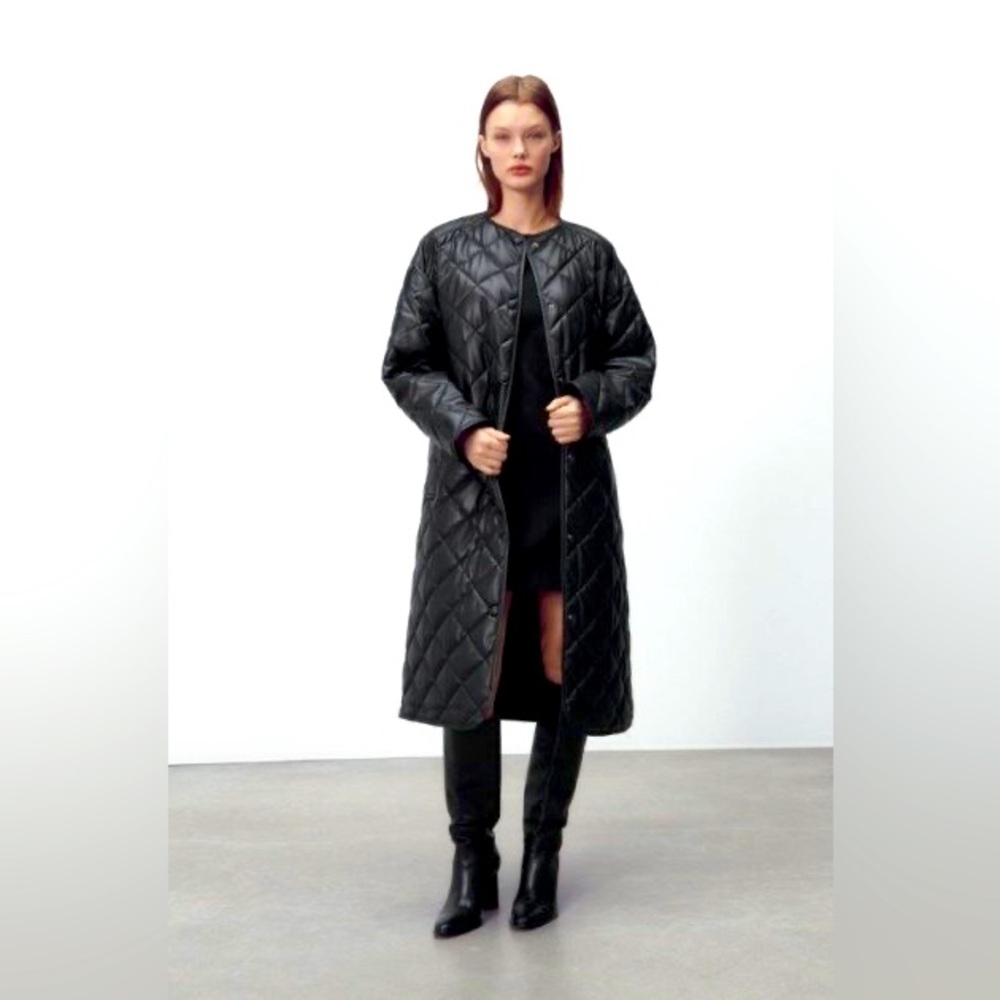 Zara black quilted coat